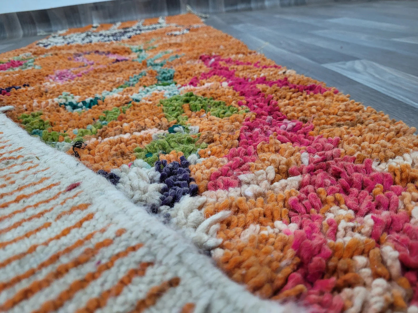Boujaad Runner Rug – Orange and Multicolor