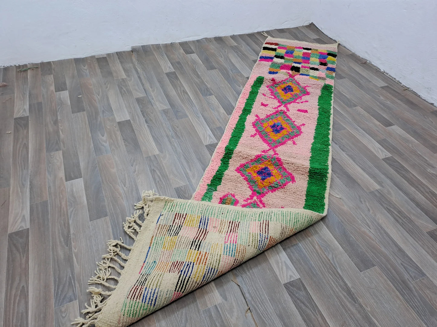 Boujaad Runner Rug – Pink and Multicolor