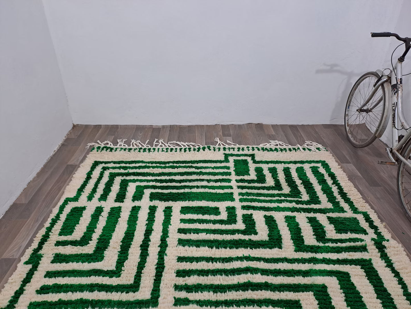 White And Green - Berber Rug