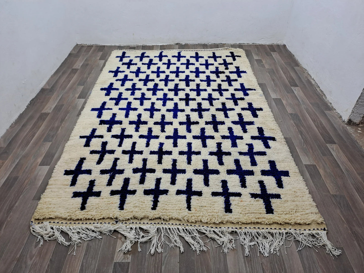 Moroccan Colorful Rug - White Boujaad Style