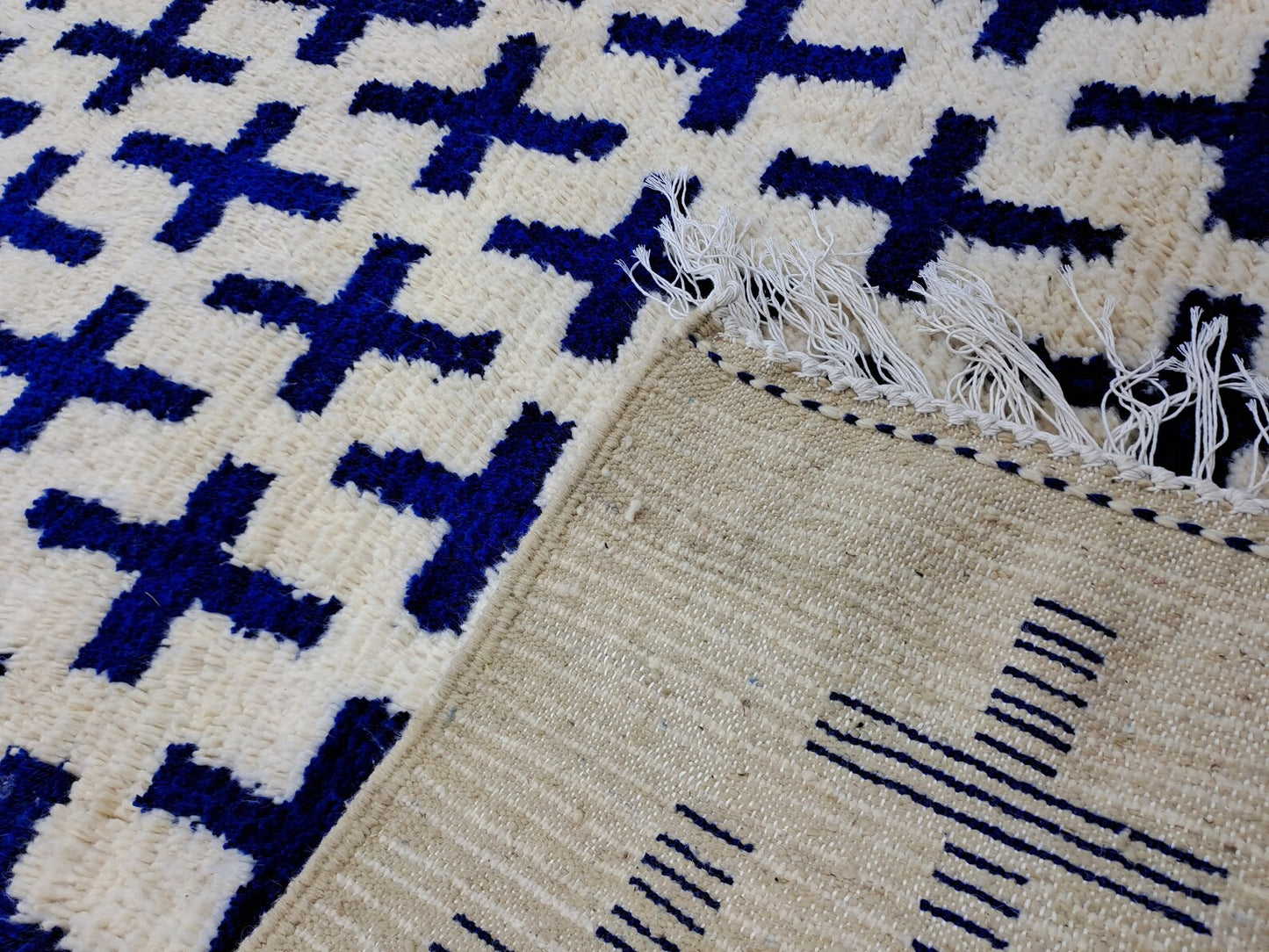 Moroccan Colorful Rug - White Boujaad Style