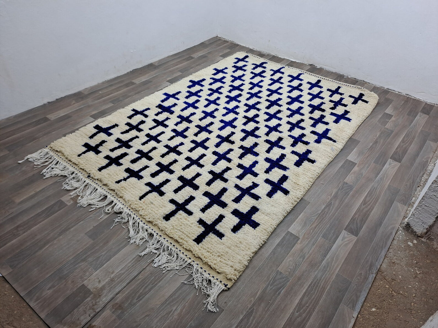 Moroccan Colorful Rug - White Boujaad Style