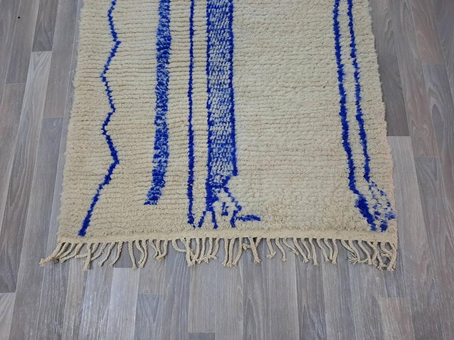 Beni Ourain - White Blue Rug