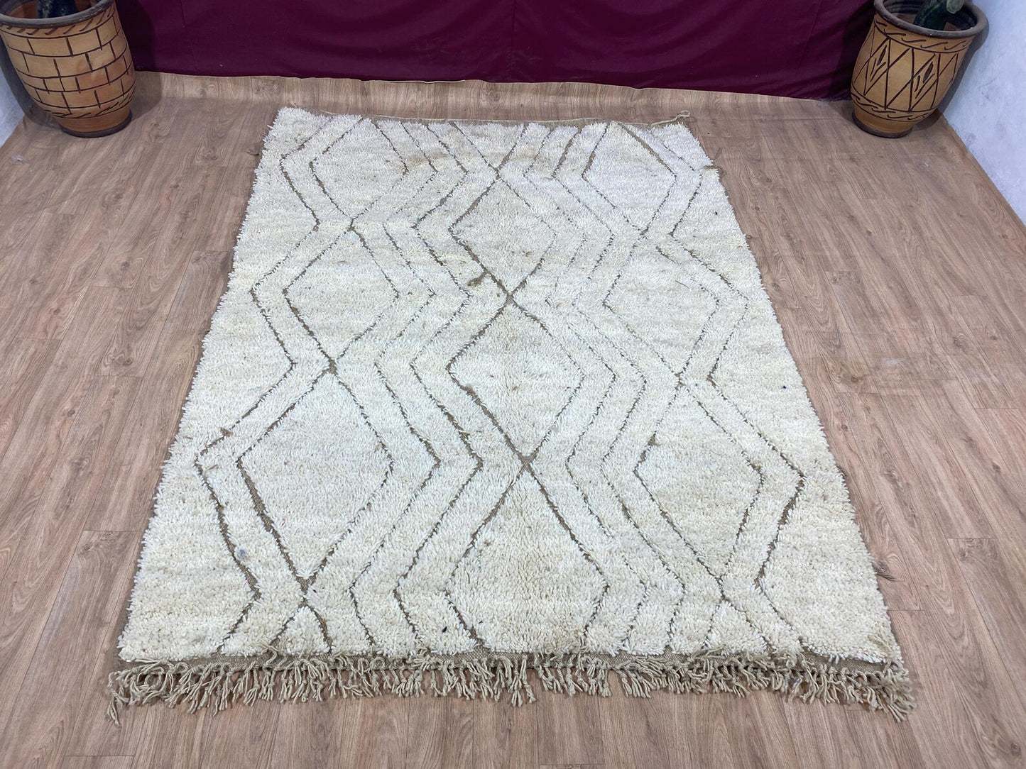 Beni Ourain Rug - Beige & White