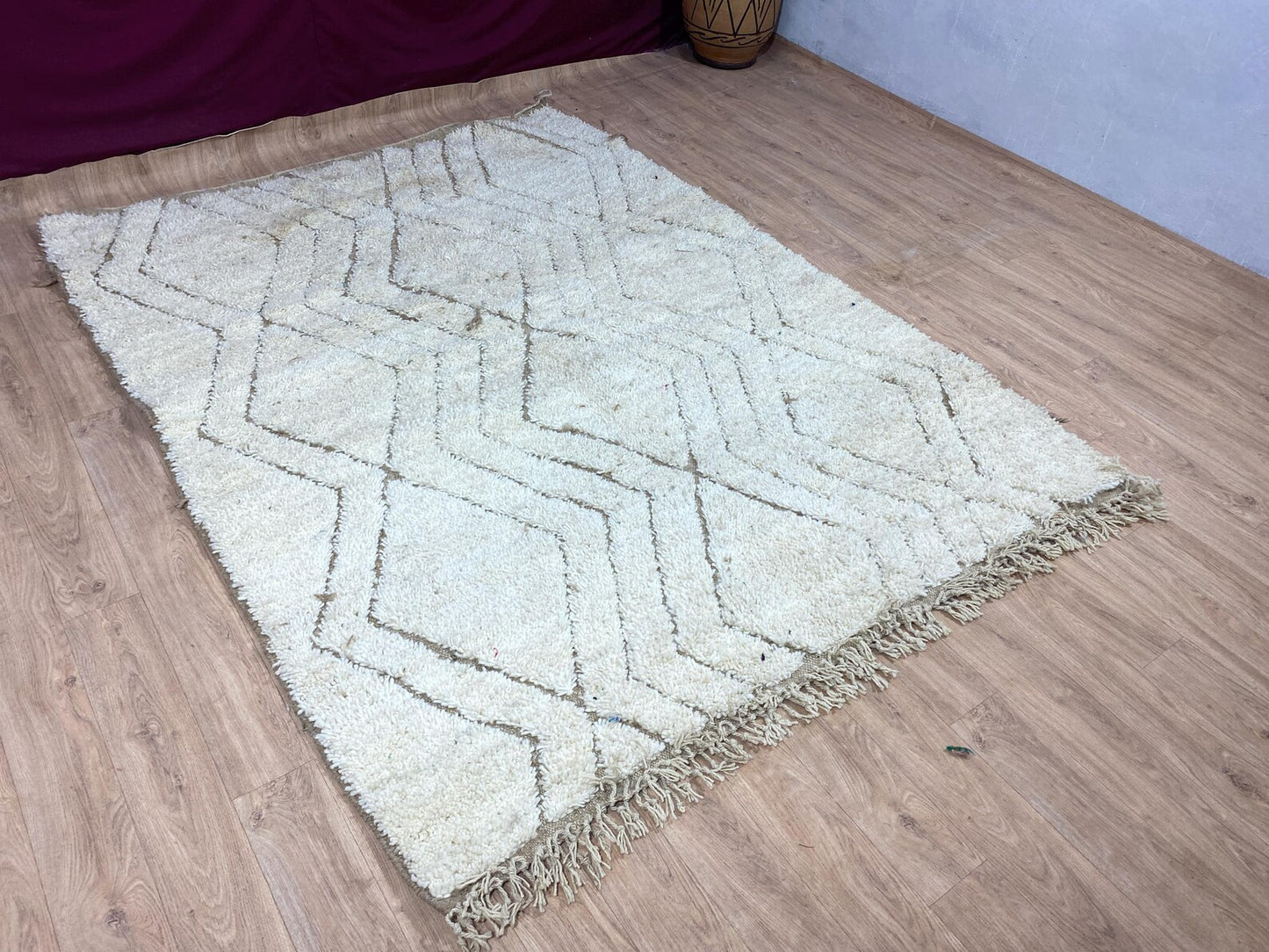 Beni Ourain Rug - Beige & White