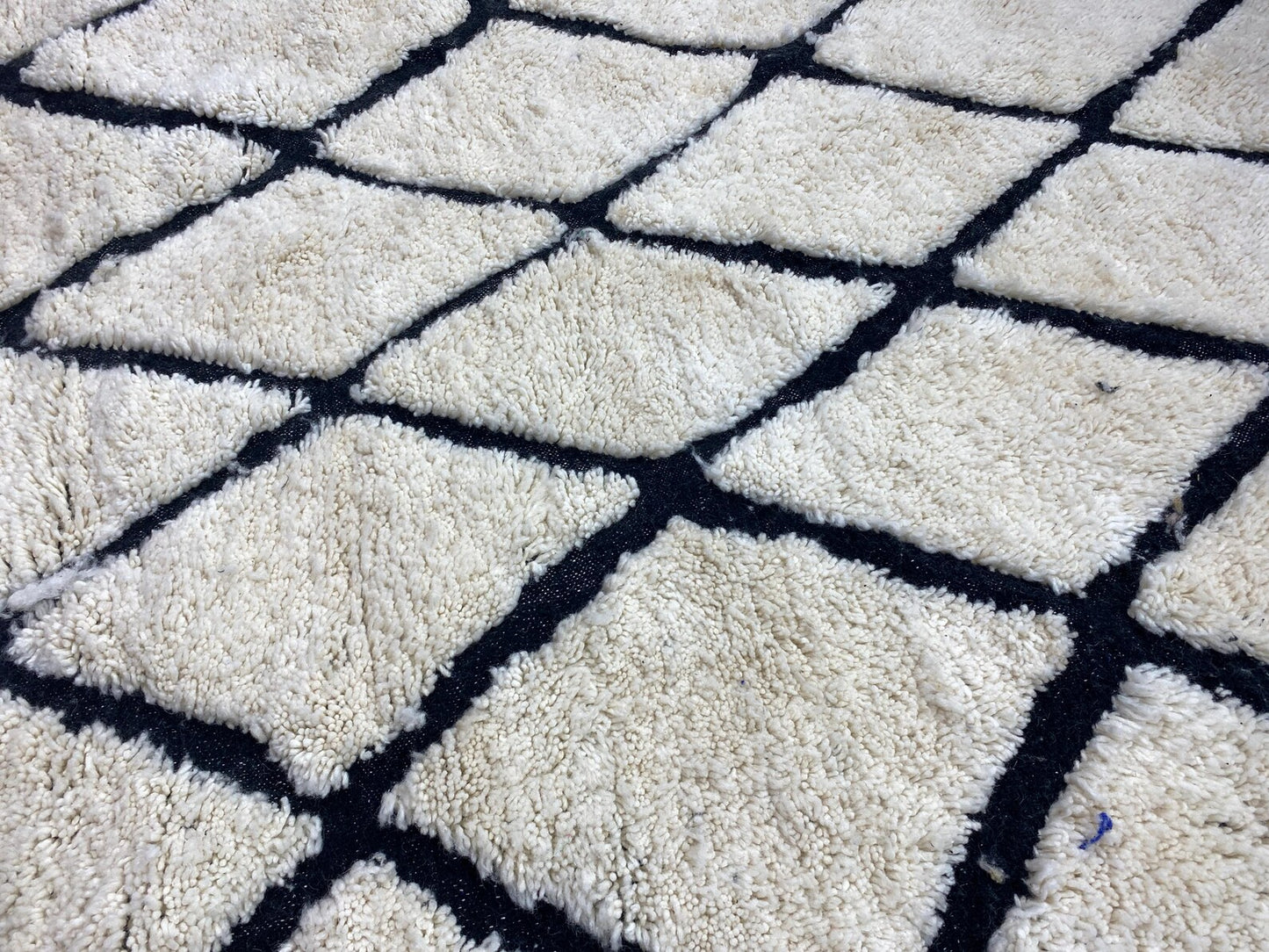 New Azilal Rug - White And Black Lines Berber