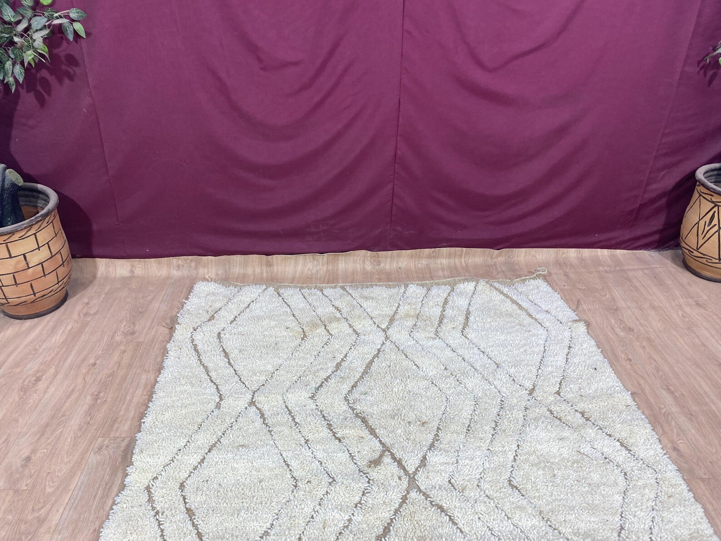 Beni Ourain Rug - Beige & White