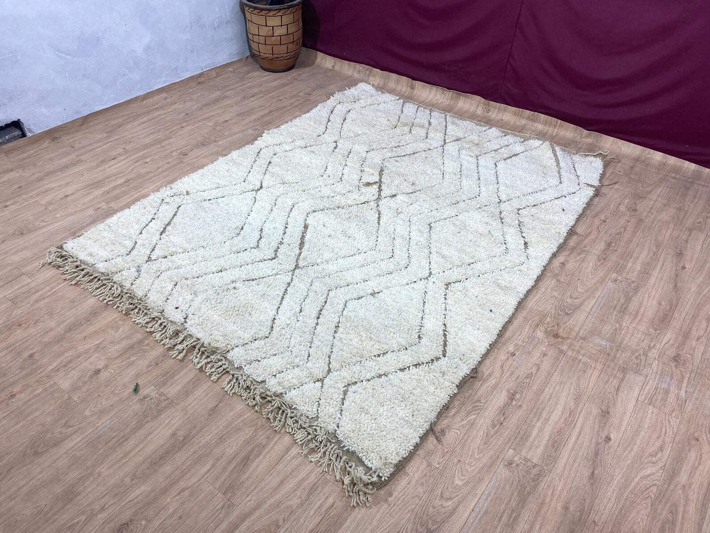 Beni Ourain Rug - Beige & White