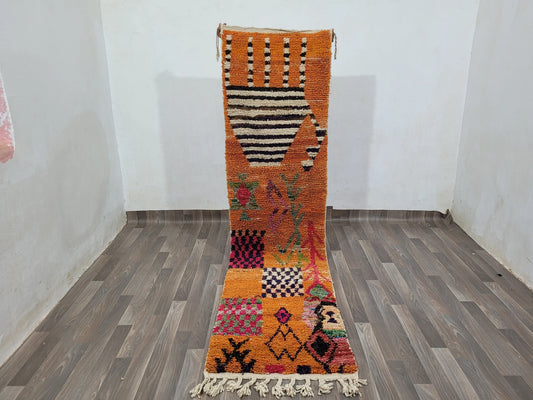 Boujaad Runner Rug – Orange and Multicolor