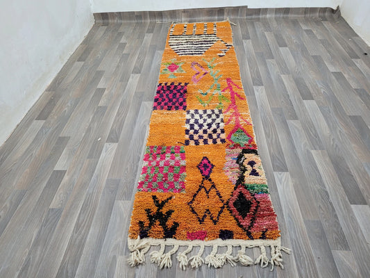 Boujaad Runner Rug – Orange and Multicolor