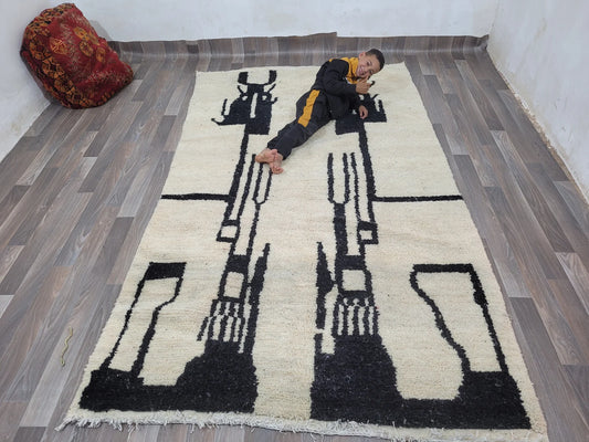 New Azilal Rug - White And Black