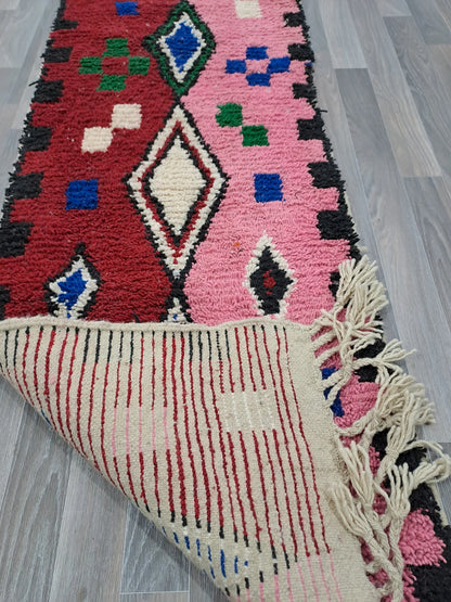 Runner – Pink and Red Boujaad Rug
