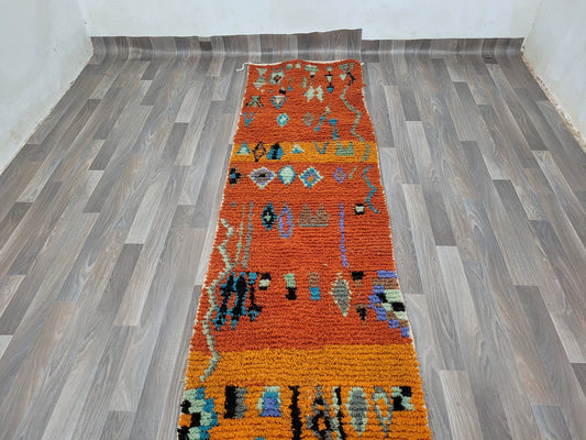 Berber Runner – Boujaad Style Orange Wool Carpet