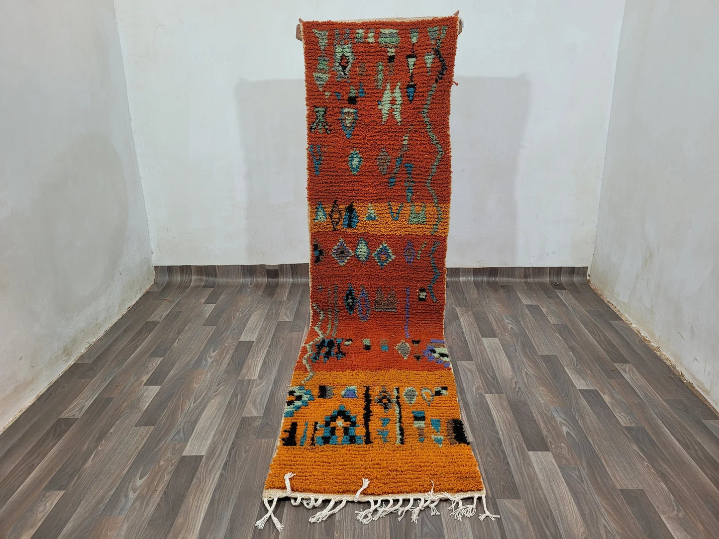Berber Runner – Boujaad Style Orange Wool Carpet