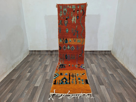 Berber Runner – Boujaad Style Orange Wool Carpet