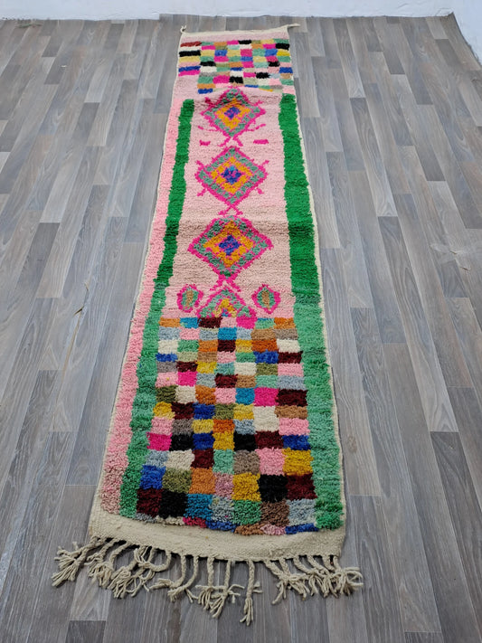 Boujaad Runner Rug – Pink and Multicolor