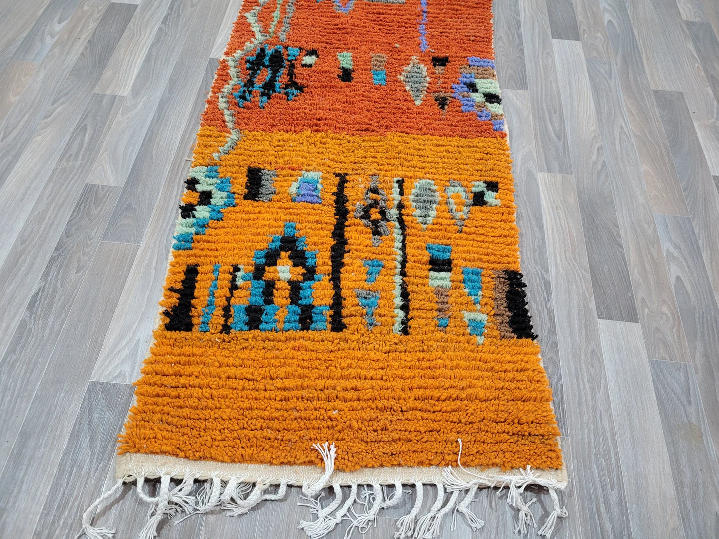 Berber Runner – Boujaad Style Orange Wool Carpet