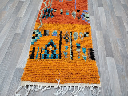 Berber Runner – Boujaad Style Orange Wool Carpet
