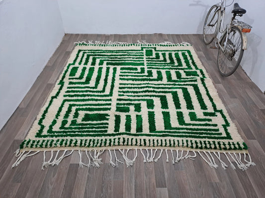 White And Green - Berber Rug