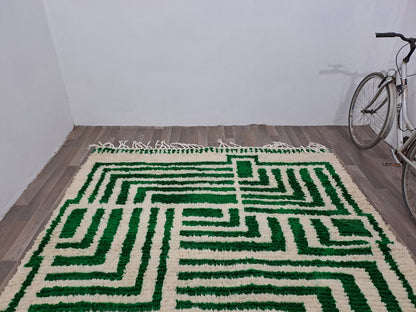 White And Green - Berber Rug