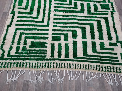 White And Green - Berber Rug