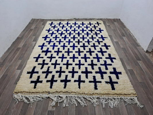 Moroccan Colorful Rug - White Boujaad Style