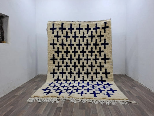 Moroccan Colorful Rug - White Boujaad Style