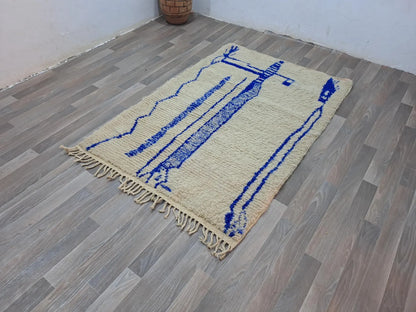 Beni Ourain - White Blue Rug
