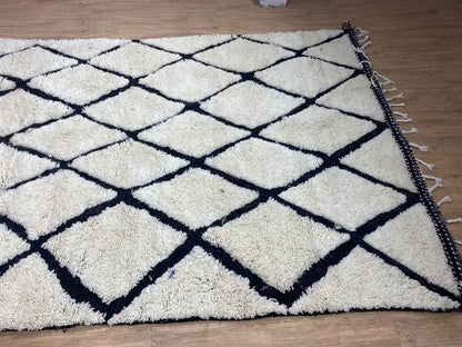 New Azilal Rug - White And Black Lines Berber