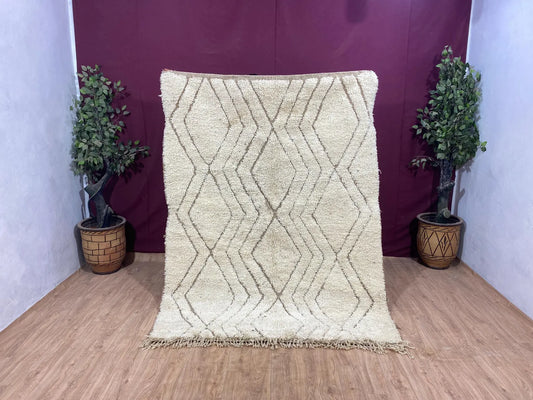 Beni Ourain Rug - Beige & White