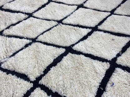 New Azilal Rug - White And Black Lines Berber