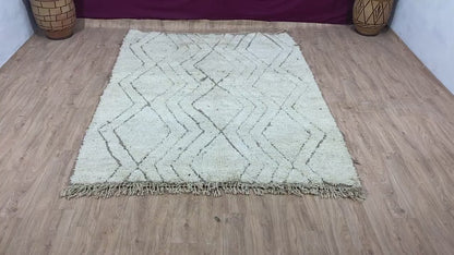 Beni Ourain Rug - Beige & White