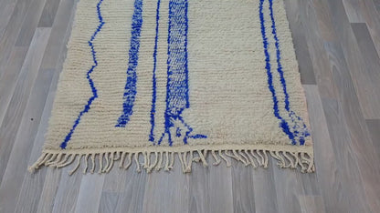 Beni Ourain - White Blue Rug